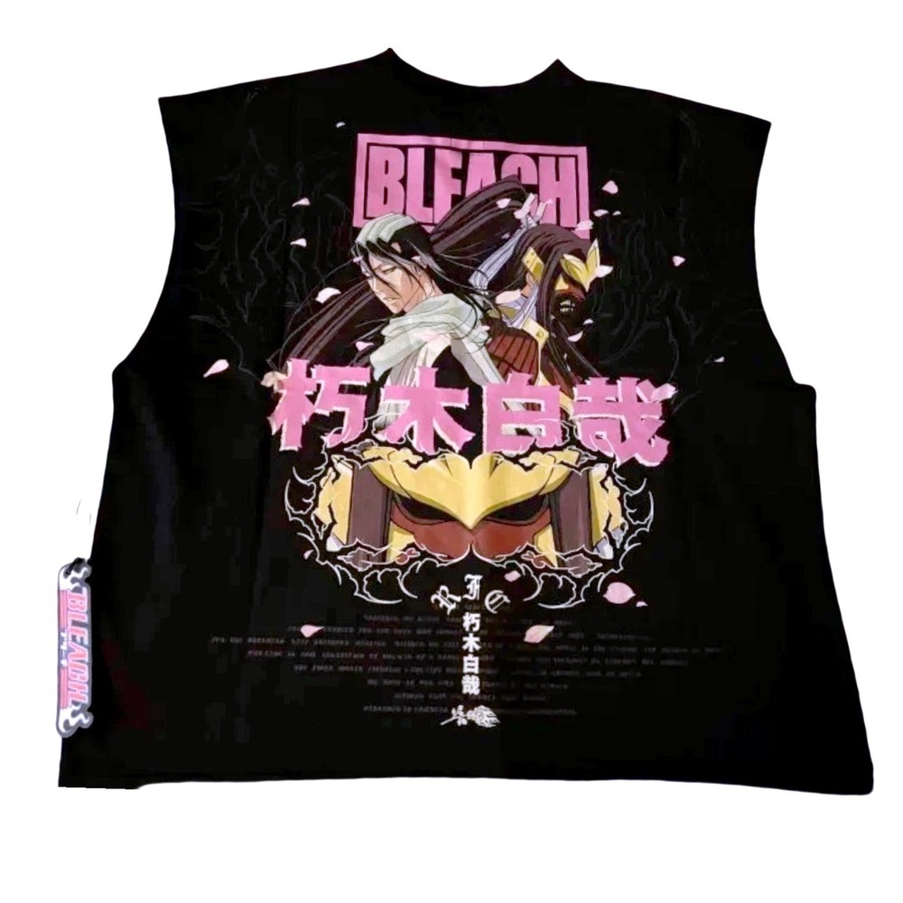 Civil Regime x Bleach Byakuya Kuchiki Black Muscle Tee Mens Medium
